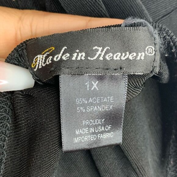 Womens Black Tank Top Size 1X Liquid Knit Mde in Heaven - Picture 3 of 9